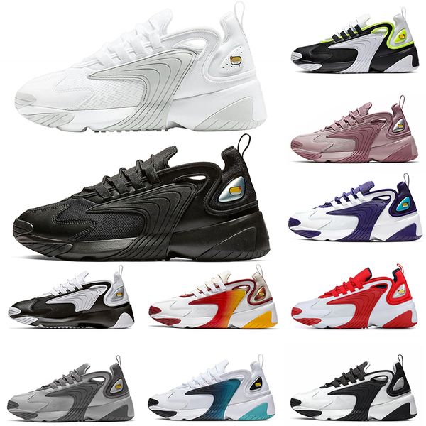 

zoom m2k unite totale triple black creamy white fashion running shoes trainer wolf grey for men women luxury designer sneakers, White;red