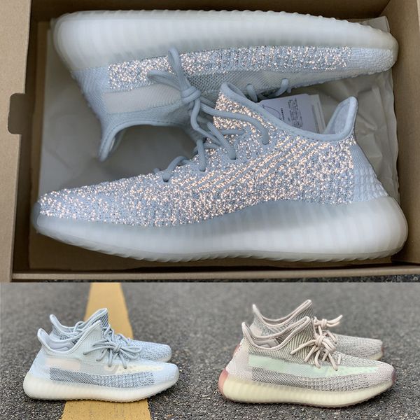 

lundmark reflective kanye west luxury shoes gid green men women designers casual v2 cloud white black static full reflective sneaker t05