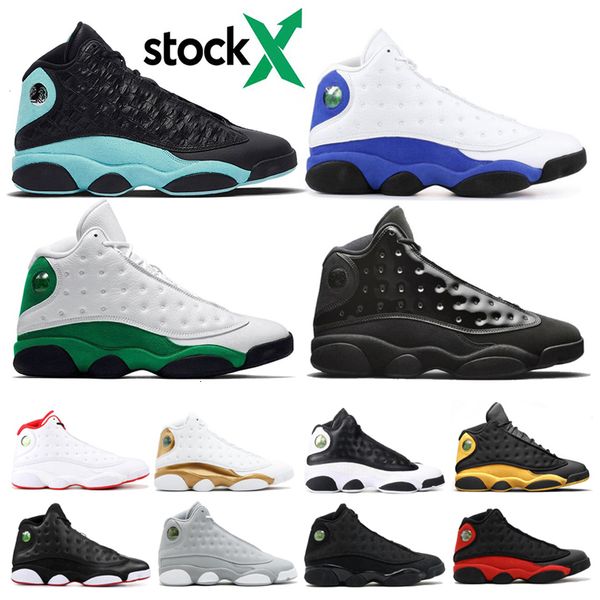 

13 13s mens basketball shoes island green black cat court purple lucky green wolf grey men designer shoes sneaker trainers