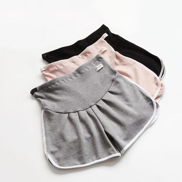 

new summer high elastic cotton maternity pants for pregnant mother shorts loose casual pregnancy pants new maternity clothes, White
