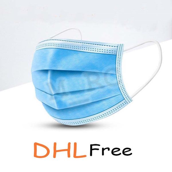 

dhl 50pcs disposable masks masks 3 layers thick dust protection civil anti-droplet comfortable for both men and wo