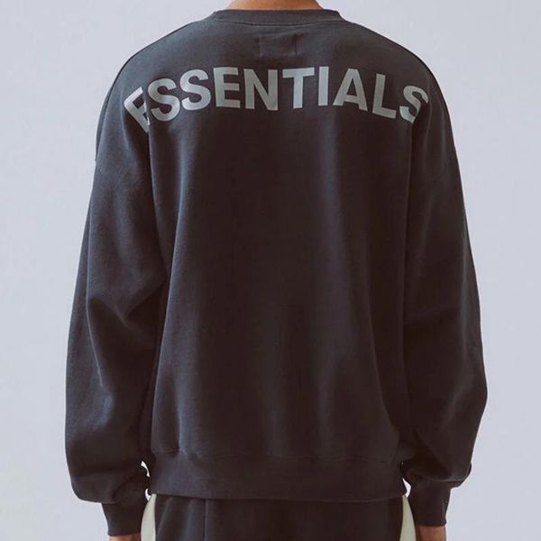 

19ss essentials letter printed letter embroidered sleeves sweater fashion street casual o-neck pullover four colours two styles hfhlwy035, Black