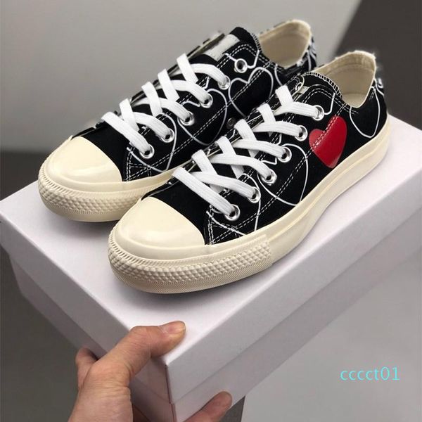 

1970 play shoe cdgs chuck 70 all star chaussures canvas jointly big eyes heart beige black designer casual skateboard sneakers 35-44 1ct