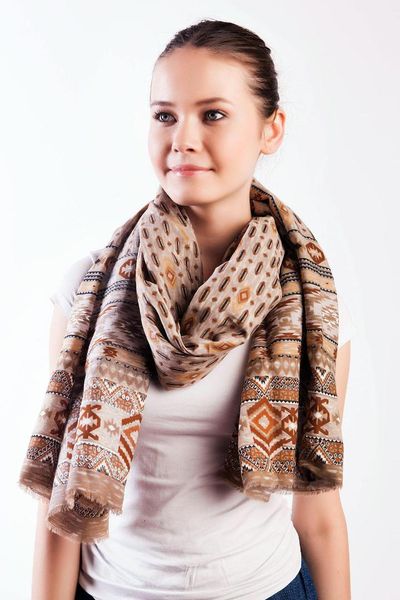 

akel emp cotton 001-363 v46 90*200 women kerchief 324 001 363 v6, Blue;gray