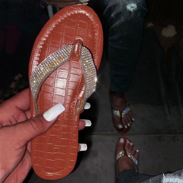 

crystal beach sliders casual slippers woman shoes mixed colors bohemian women's summer footwear large size non-slip flip flops, Black