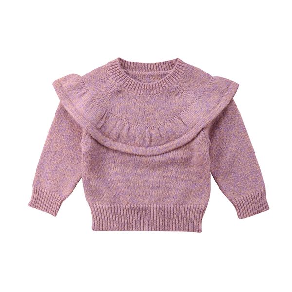 Cute Baby Girls Knitted Crochet Sweater Winter Warm Clothes Jumper Toddler Baby Girl Kids Ruffles Long Sleeve Sweaters Tops Sweater Design For Baby