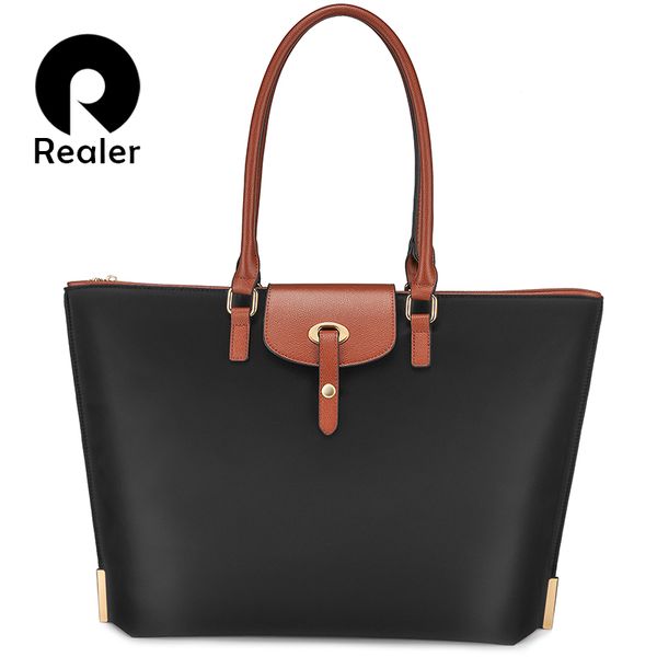 

realer women bag large waterproof nylon handbag female business briefcase tote bag for computer&offfice&work,ladies shoulder