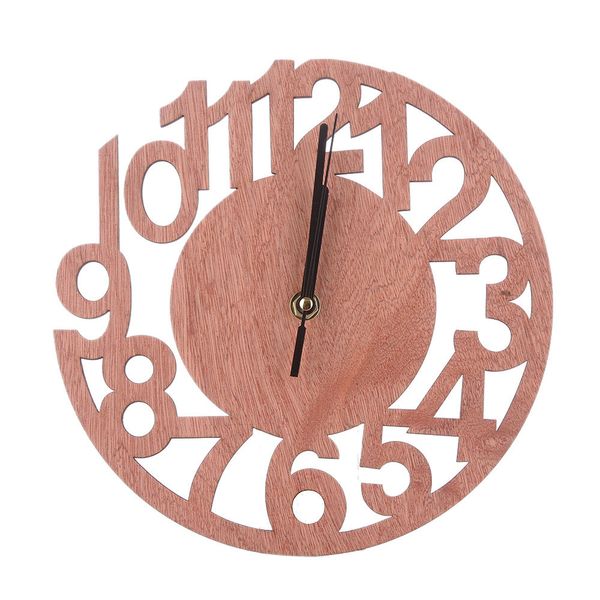 

hanging clock 23cm wooden clock mural 3d round creative wall home decor bedroom modern office diy background