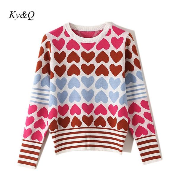 

brand designer christmas cute women pullover wear candy color wild slim short love embroidery sweater 2019 winter elegant jumper, White;black