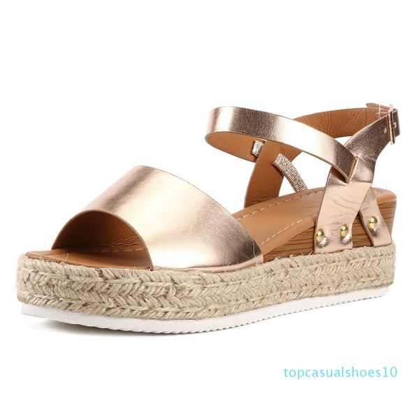 

sagace shoes 2019 лето женская мода сплошной цвет сандалии пряжка ремень клинья платформа ретро открытый носок сандалии май t10, Black