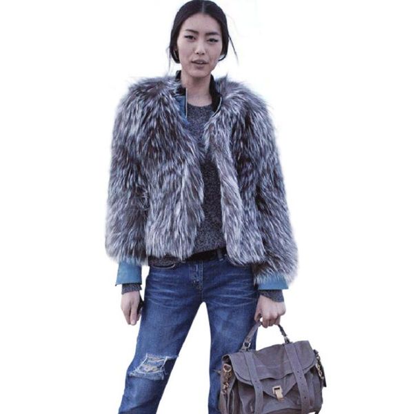 

autumn faux mink leather jacket womens winter thicken warm fur short leather coat women slim jackets fashion europen s - 6xl, Black