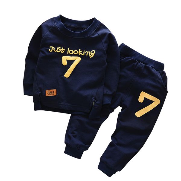

spring autumn children boys girsls clothing cotton long sleeve letter sets kids clothes tracksuit baby t-shirt pants 2 pcs/suit