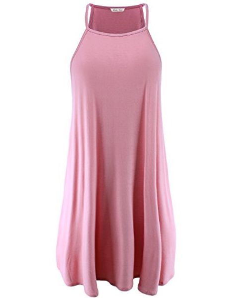 

ladies' code women's solid or stripe sleeveless swing dress, Black;gray