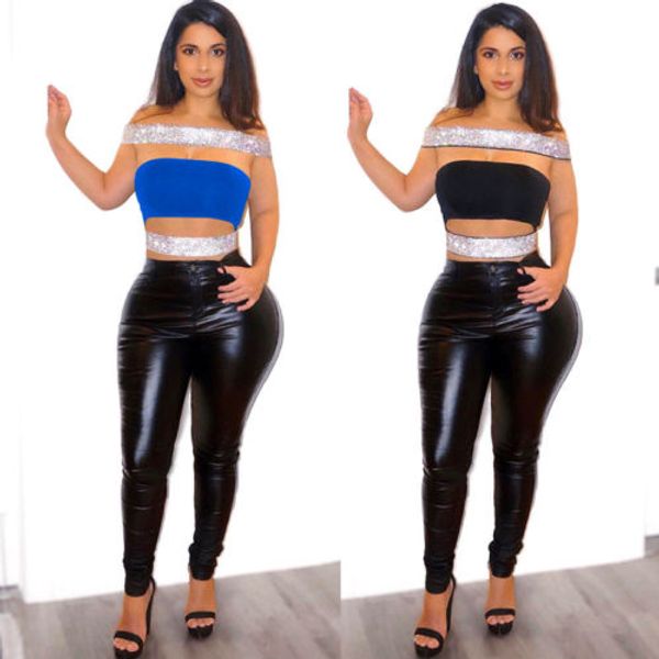 

New Women Summer Casual Tank Tops Vest Blouse Short Sleeve Sequins Crop Tops