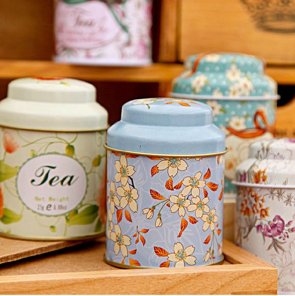 

tea tin flower pot candy pot tea container vintage flower series tea box wedding party decorations