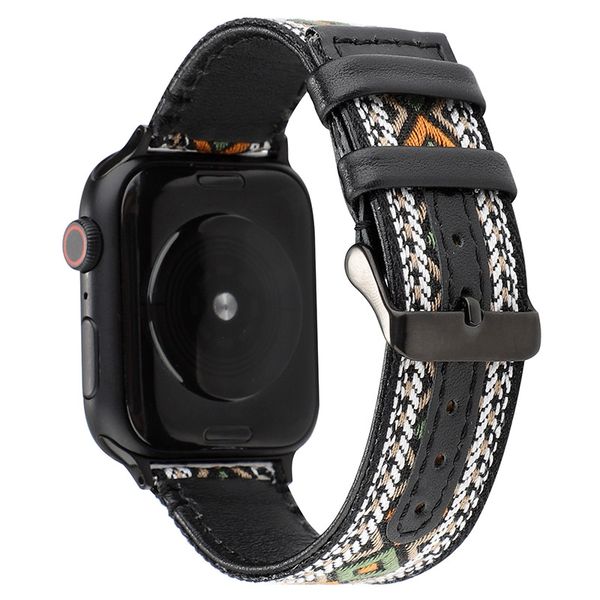 

новый 2020 год подходит для apple watch ремешок iwatch этнический стиль кожаный ремешок подходит для 5 4 3 2 1, Black;brown