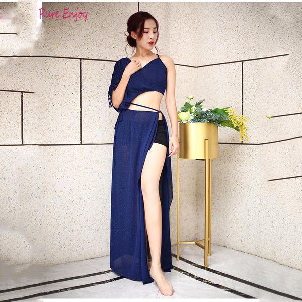

belly dance wear women belly dance dress shirt&long hight-slit skirt suit dancing practice costumes costume costume, Black;red