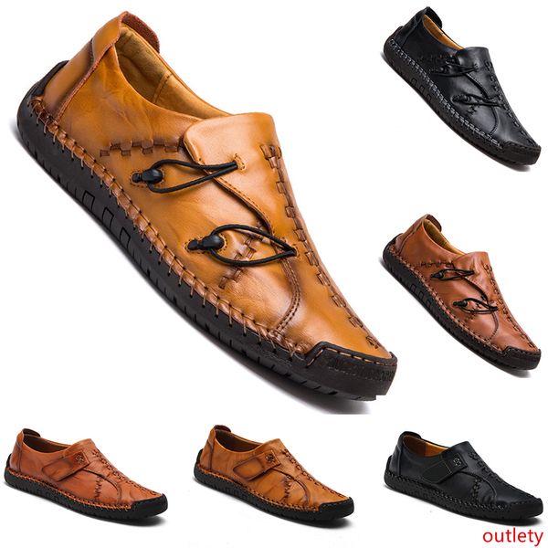 

2020 men s casual leather shoes espadrilles triple black brown khaki breathable outdoor jogging walking shoes main2