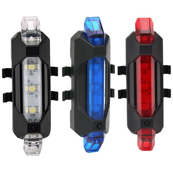

bike lights mountain usb charging tail light 5 led waterproof super bright warning
