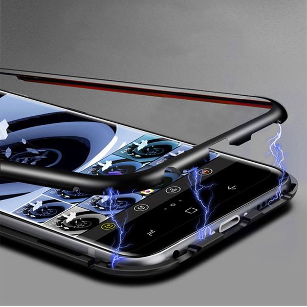 

new luxury magnetic case for samsung galaxy s8 s9 plus s7 edge note 8 9 clear mobile phone tempered glass back cover casing ing