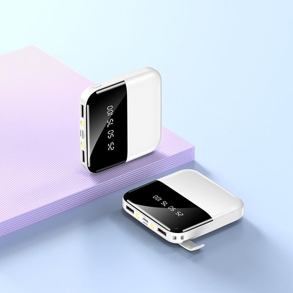 

4800/6000 / 10000mah портативный мини-power bank зеркало экрана светодиодный дисплей powerbank внешняя батарея poverbank для smart mobile ph