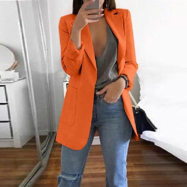 

thin fabric women blazer fashion spring business formal blazers lady office casual suit solid jackets coat long sleeve blazers, White;black
