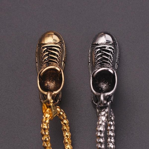 

fashion sneaker necklace mini 3d simulation sneaker metal pendant necklace jewelry wholesale, Silver