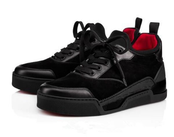 

original box 2018 new with luxuriou aurelien flat red bottom neaker hoe men 039 fa hion ca ual outdoor party wedding dre, Black
