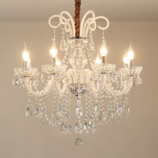 

white crystal chandeliers modern led chandeliers for living room nordic lamp wedding decoration hanging light pendant lamps