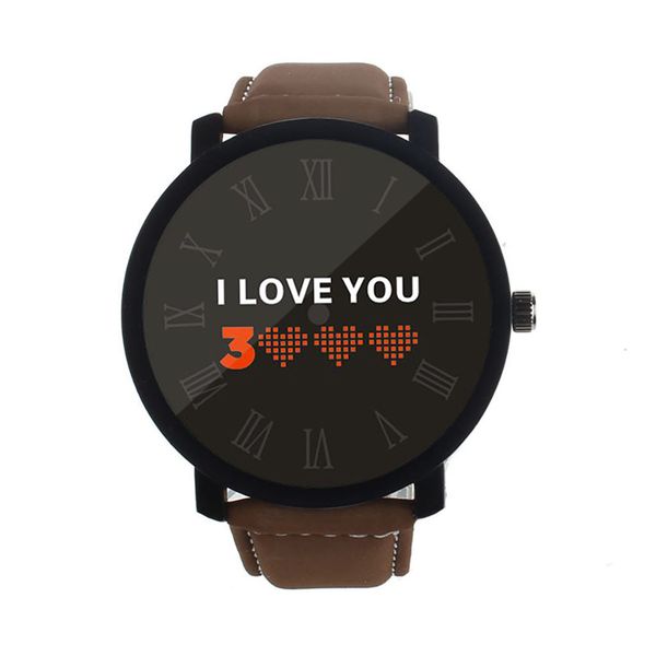 

i love you 3000 fashion quartz watch simple leather belt men's and women watch relogio masculino reloj hombre bayan kol saati, Slivery;brown