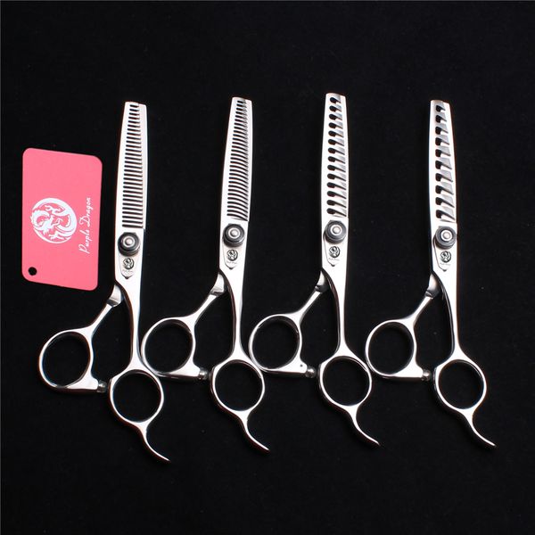

6'' 17cm purple dragon japanese 440c barber makas hairdressing scissors salon haircut set thinning scissors professional hair scis