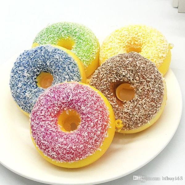 

kawaii nice nice squishy colorful doughnut slow rising soft squeeze cute cell phone strap gift stress children toys decompression toy #594