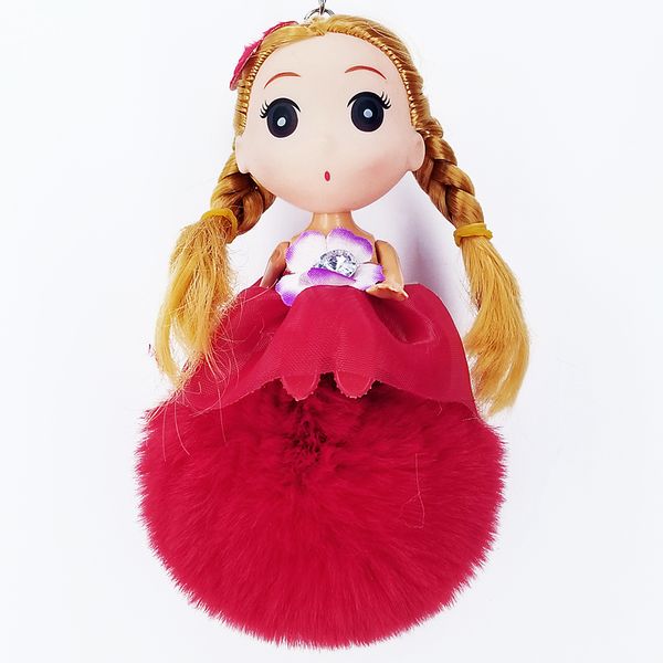 

cute keychain cartoon character doll doll keychain pendant female bag pendant plush ball jewelry jewelry fashion 2018, Silver
