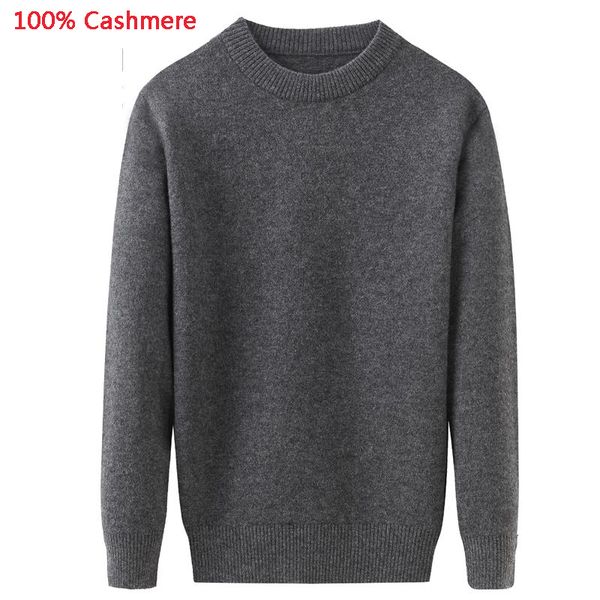

new autumn winter thickening 100% pure cashmere sweater male men casual computer knitted o-neck pullovers plus size xs-4xl 5xl, White;black