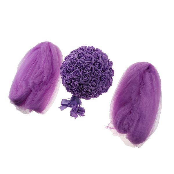 

wedding flowers balls with tulle wedding venue hanging decor