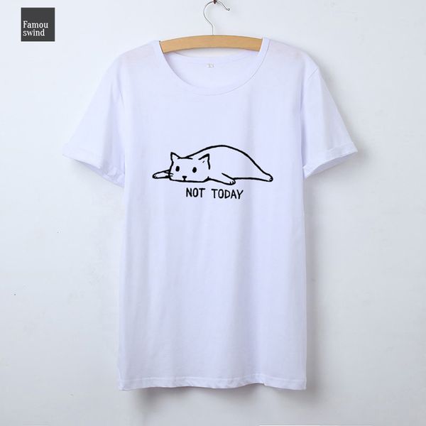 

kawaii cat tshirt women graphic tees women ulzzang today funny t shirt women femme cartoon hippie not print camisetas, White