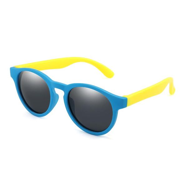 

kids polarized sunglasses vintage boys girls round coating sun glasses uv400 eyewear child shades oculos de sol atcrx, Blue