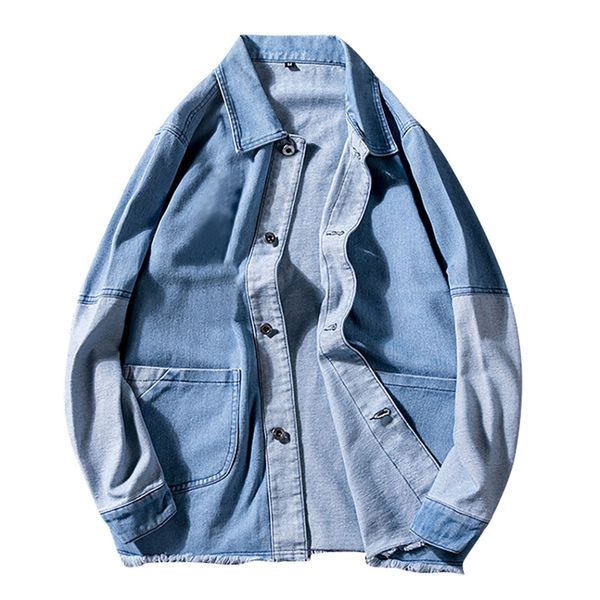 

autumn trend casual loose jacket men's denim jackets slim fit 2019 new men fashion cool stand collar denim jacket men oversize, Black;brown