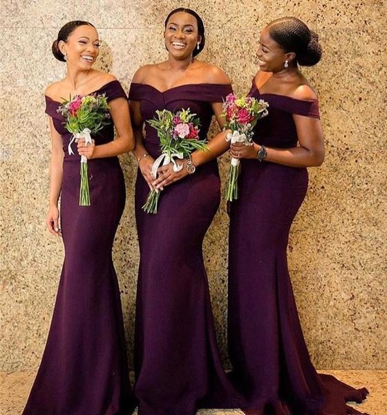 

vintage off shoulder mermaid bridesmaid dresses sheath african wedding guest gown long formal party prom evening dresses bm0850, White;pink