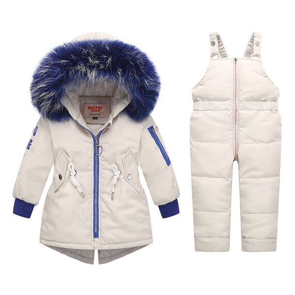 

2019 kids winter jacket boys girls down coat children clothes toddler hooded snowsuit baby natural fur parka jackets overall, Blue;gray