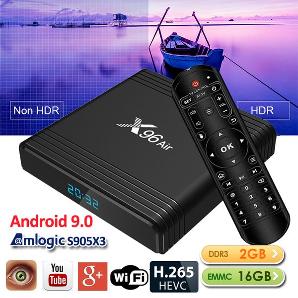 

android tv box x96 air with amlogic s905x3 quad core 4+32/64gb tv box support smart tv android 9.0 bt wifi