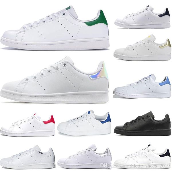 

2019 smith shoes for mens womens stan designer black white red blue silver pink smith sneakers casual shoes size 36-45
