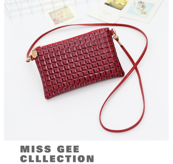 

designer-messenger wallet bags designer wallets womans texture bags fashion pu leather luxury purse ing, Red;black