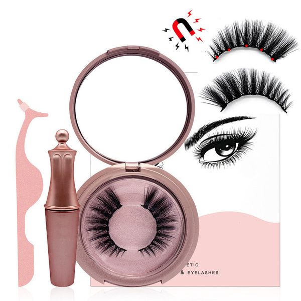 

magnetic eyelashes liquid eyeliner tweezer set waterproof long lasting false eyelash makeup 5 magnets eye liner lashes kit