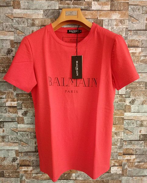 

мужская футболка balmain мужские футболки роскошные мужчины черный красный белый тис короткие, Blue