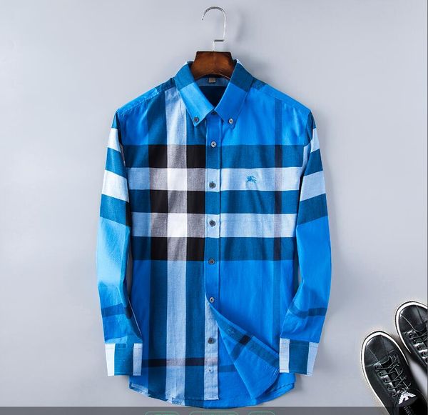 

2020 autumn winter long sleeve casual shirts a rolling collar men printed dress shirt color print slim fit medusa silk shirts gg334, White;black