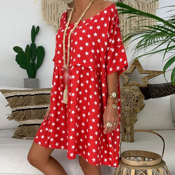

women dress ladies holiday boat neck cocktail party half sleeve beach loose plus size, Black;gray