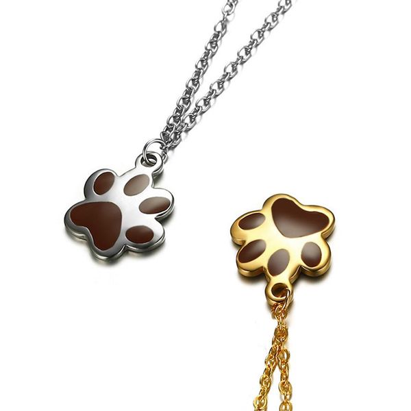 

cute cat dog's pendant necklace animals souvenir pets claw necklaces for woman child's birthday gift, Silver