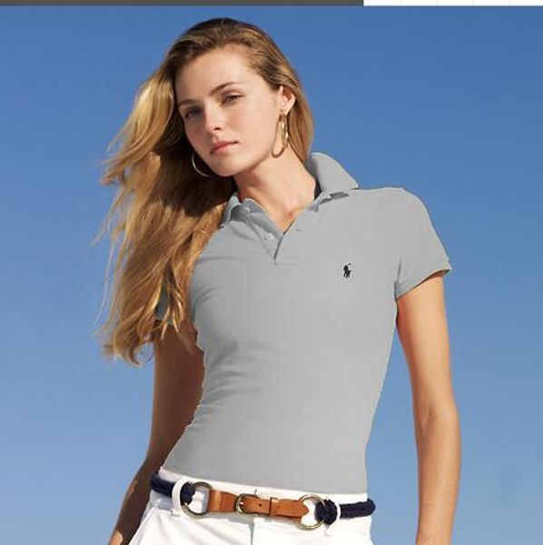 

fashion brand designer short-sleeved polo for women's print slimming summer new breathable polo, White