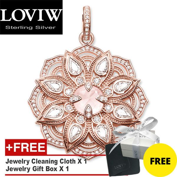 

роза золотой кулон розовый цветок лотоса, ювелирные изделия способа real silver thomas sabor стиль аксессуары подарок для женщины девочек